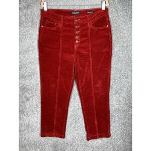 Judy Blue High Rise Button Fly Ankle‎ Straight Crop Corduroy Jeans Juniors Sz 13